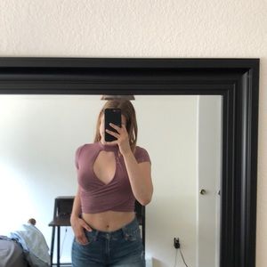 purple cutout top